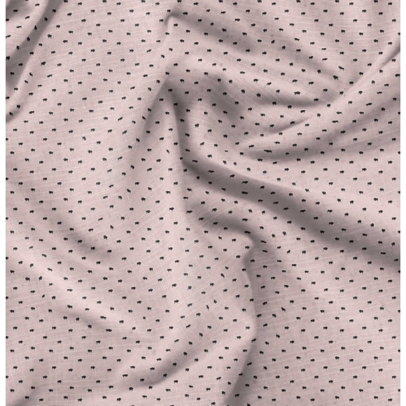 Soimoi Pink Heavy Canvas Fabric Bull Animal Print Fabric by the Yard 58 Inch Wide