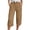 L-Khaki2067, variant on CAIVO Women Fashion Straight Leg Casual Pants Slacks Trousers Calf Length Solid Color High Waist Sports Loose Pants Holiday Streetwear