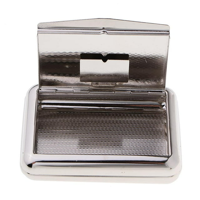 Caja de almacenamiento de tabaco para pipa de fumar de metal plateado, caja de Sunnimix Estuche de almacenamiento de humo