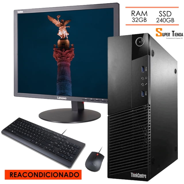 CPU Lenovo SFF M93P Super Tienda RAM 32GB SSD 240GB monitor 19” (Reacondicionado)