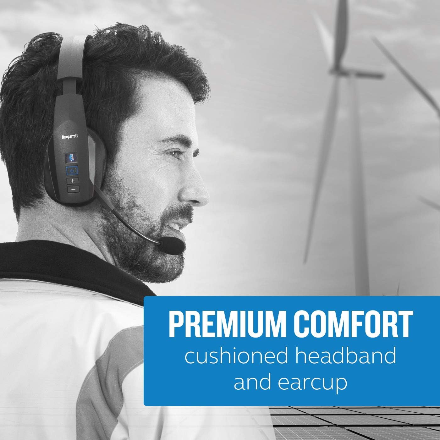 BlueParrott, R-204270-B, B450-XT, Noise Cancelling Trucker Bluetooth Headset, hands-free headset features a long wireless range of 300 feet/100 meters Plus, Black, 1, 1, 1