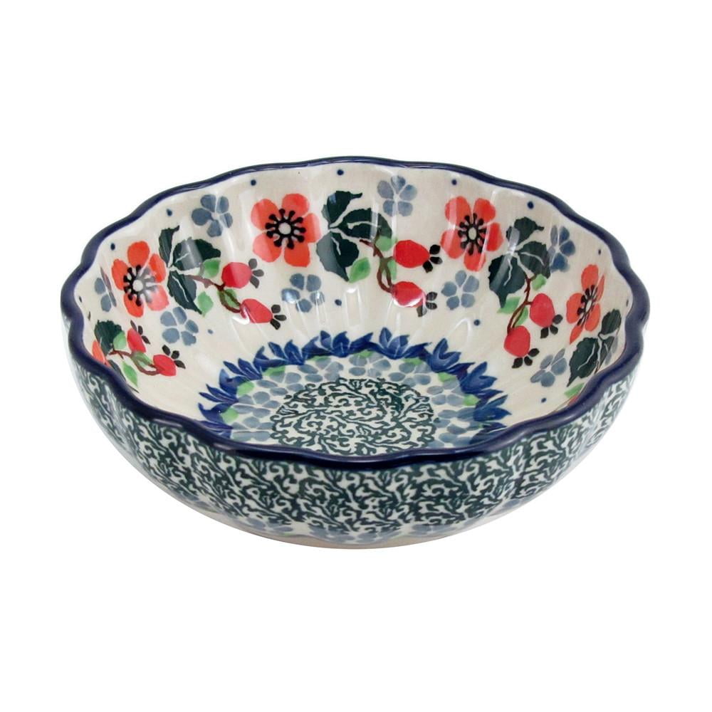Polish Pottery 4.5'' Fluted Dessert Dish Handmade Boleslawiec StoNeware Pattern Peach... by Polish Pottery Ceramika