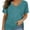 Turquoise, variant on Women's V Neck Oversized T-Shirts Summer Short Sleeve Shirts Loose Casual Tops Tee