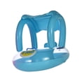 thumbnail image 1 of flotador de piscina para niños,flotador inflable para piscina para bebés con dosel,Anillo de natación para bebé con flotador de agua con asa,Flotador de natación infantil para bebé Azul, 1 of 8