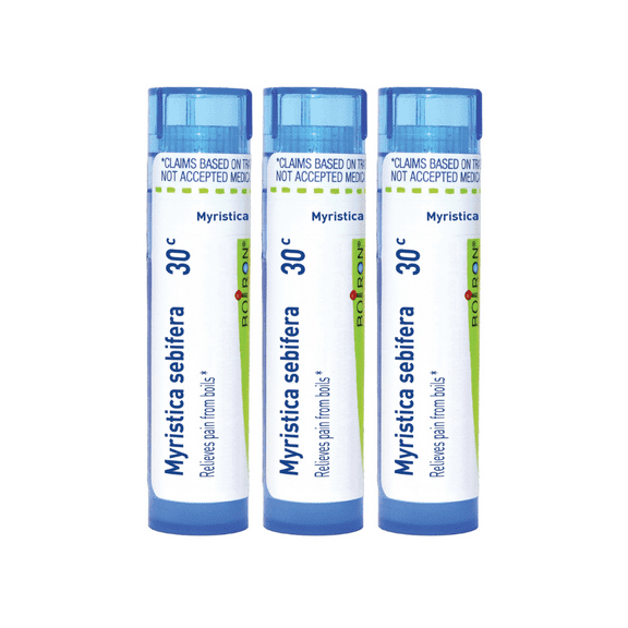 Boiron Myristica Sebifera 30C, Homeopathic Medicine for Pain From Boils, 80 Pellets (3 Pack)