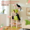 thumbnail image 2 of Pefilos 70.8" Tall Flower Cat Tree for Adult Indoor Cats, 8-Levels Large Cat Tower with 8 Sisal Posts, 2 Hammocks, 2 Condos, Big Perch & 3 Pom Poms, Beige, 2 of 8