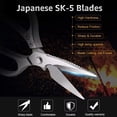 thumbnail image 2 of Wellbom Kitchen Scissors Stainless Steel Kitchen & Herb Scissors Set Heavy Duty Meat Poultry Shears- 2-Piece Multi-Purpose Shears for Precise Cutting and Herb Snipping, 2 of 7