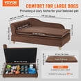 thumbnail image 2 of VEVOR Sofá para mascotas, sofá para perros y gatos de tamaño pequeño, sofá cama suave y aterciopelado para perros, sofá para gatos con carga de 60 libras, marrón oscuro, 2 of 5