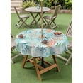 thumbnail image 4 of Outdoor Tablecloths with Umbrella Hole & Zipper, Teal Red Coastal Jellyfish Round Tablecloths 60 Inch, Summer Nautical Beach Coral Starfish Waterproof Table Cloth, Patio/Pool/Picnic Table Covers, 4 of 8