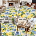 thumbnail image 6 of Botanical Lemon Large Area Rugs for Bedroom Living Room, Soft Non Slip Carpet Bedside Rug, Spring Countryside Floral Blue Tile Rectangular Floor Cover Kitchen Accent Rug 5'x7' for Dining Room/Office, 6 of 9
