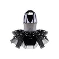 thumbnail image 2 of CHICTRY Kids Girls Sequins Ballet Dance Tutu Dress Halter Neck Tank Leotard Latin Jazz Dance Costume Dancewear Black-a 10, 2 of 7