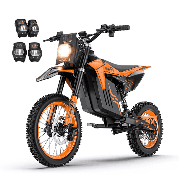 HillMiles Electric Dirt Bike for Teen&Adult Electric Motorcycle 220N.m Torque,Max 37MPH Motorized Dirt Bike48V 25AH Battery Off-Road Dirt E-Bikes Hydraulic Brakes 14"/12"Tire & Bluetooth
