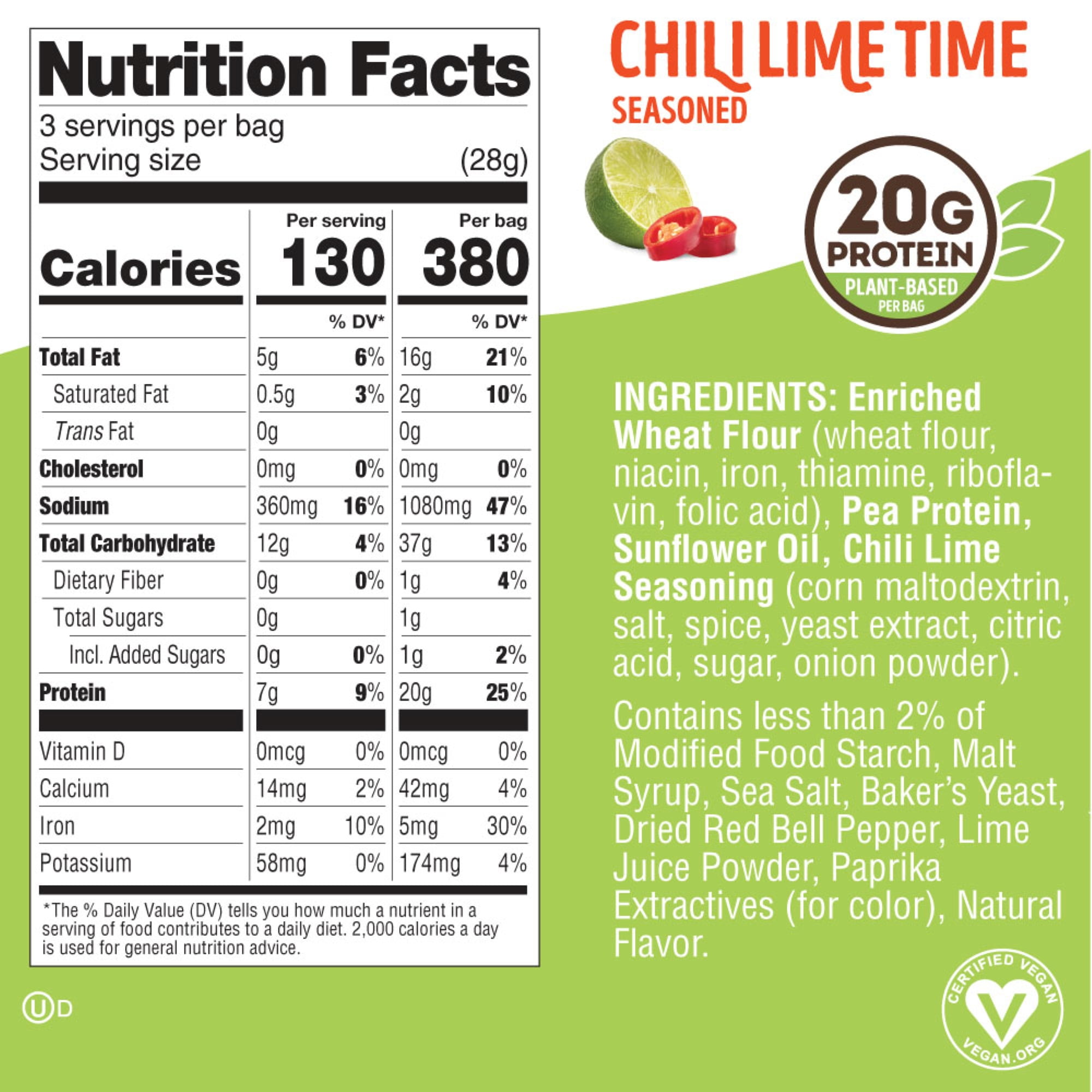 Lenny and Larry's Fitzels Protein Pretzels, Chili Lime, 20g Protein, 3 oz