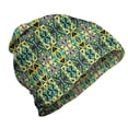 thumbnail image 1 of Aztec Unisex Beanie, Hand Drawn Geometric Pattern, Hiking Outdoors, Sea Green Earth Yellow, by Ambesonne, 1 of 1