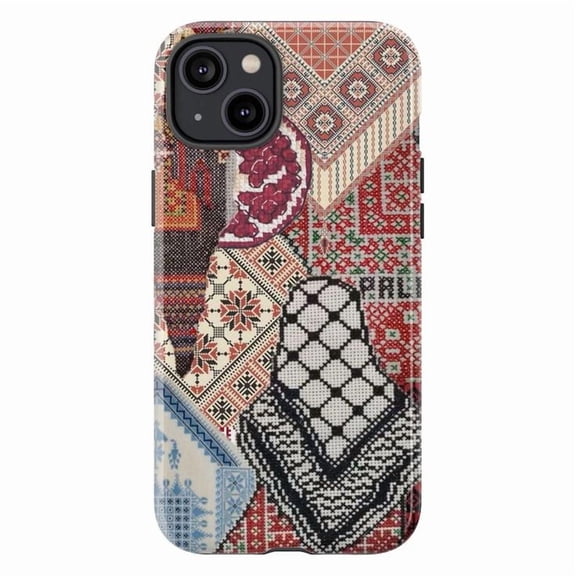 Boho Patchwork Phone Case, Vintage Ethnic Tapestry Pattern Protective Cover for iPhone 16 15 14 13 12 11 Pro Max Plus Mini