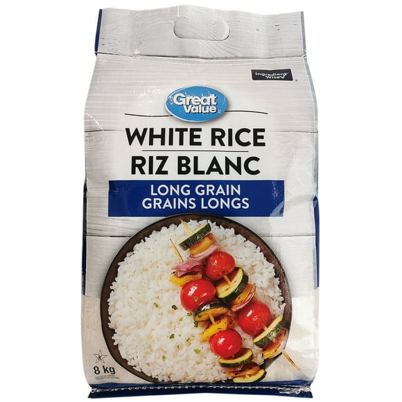 Great Value Long Grain White Rice, 8 kg