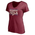 thumbnail image 2 of Women's Burgundy Philadelphia Phillies Fightin' Phils V-Neck T-Shirt, 2 of 3