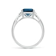 thumbnail image 2 of ANGARA Natural Emerald Cut 4 ct London Blue Topaz Twist Shank Ring in 14K White Gold for Women (Size-10x8mm) | Anniversary, Jewelry Gift for Women | Natural London Blue Topaz Ring, 2 of 9
