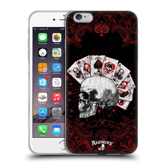 Head Case Designs Officially Licensed Alchemy Gothic Skull And Cards Aces Of Anarchy Soft Gel Case Compatible with Apple iPhone 6 Plus / iPhone 6s Plus
