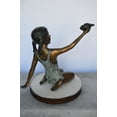 thumbnail image 5 of Nifao Sitting Girl Holding Shell – Outdoor Bronze Fountain, Garden Water Feature, 32"L x 22"W x 25"H, 5 of 11