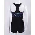 thumbnail image 4 of inlzdz Kids Girls Stylish Print Patchwork Jumpsuit Sleeveless Cutout Bodysuit for Sports Exercise Geometric 10, 4 of 6