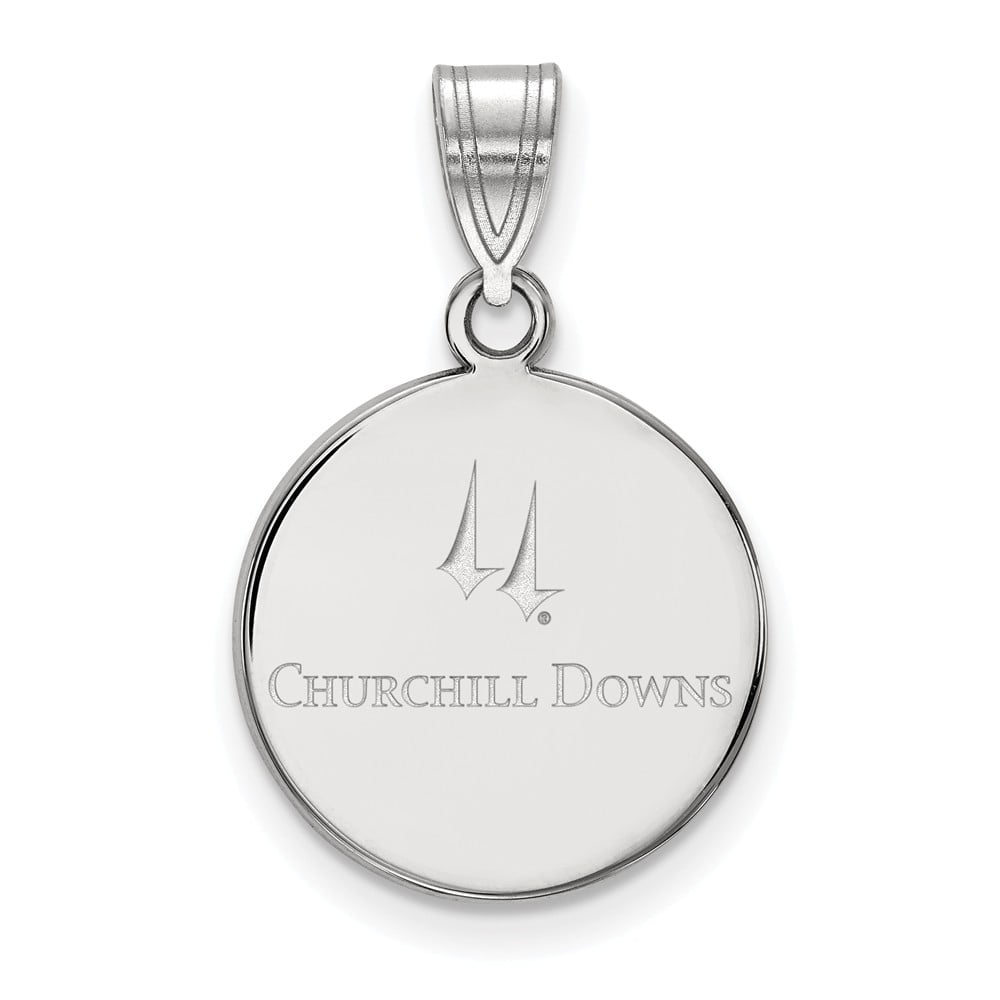 Solid 925 Sterling Silver Gold-Toned Churchill Downs Medium Disc Pendant 15mm x 22mm Solid 925 Sterling Silver Gold-Toned Churchill Downs Medium Disc Pendant 15mm x 22mm