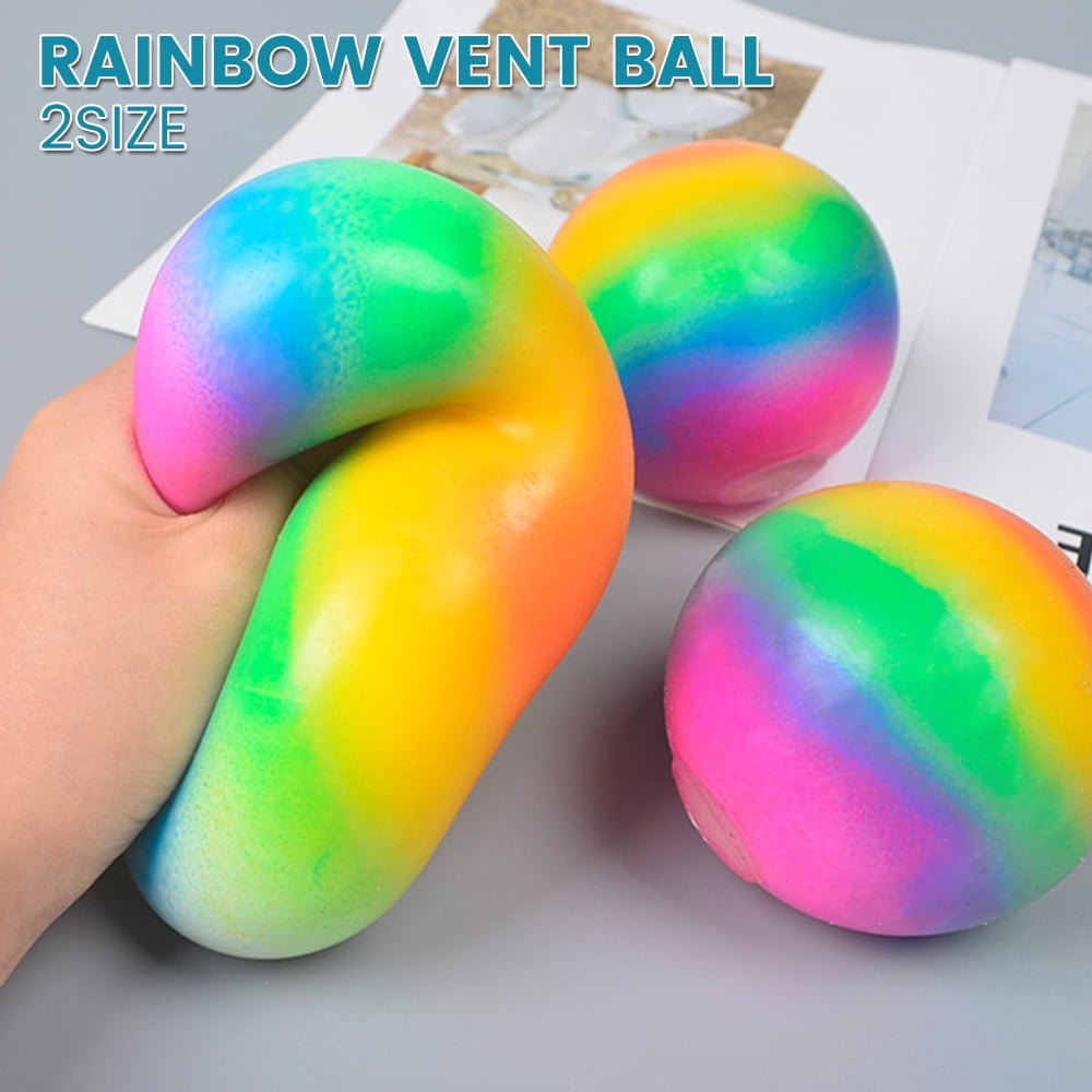 ODOMY Rainbow Stress Ball, Squeeze Ball Toy Kids Adults Reliever Stress