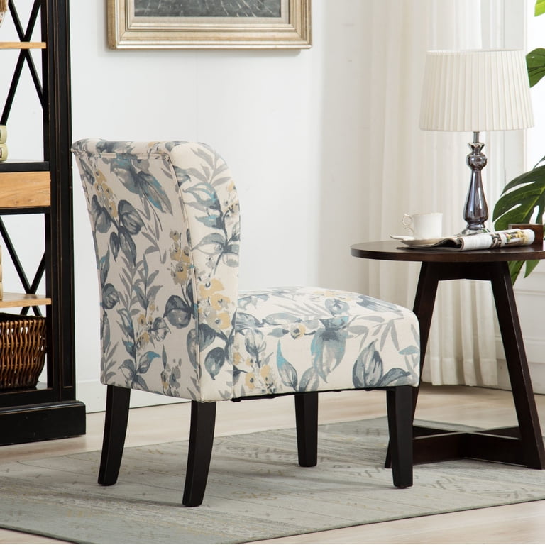 Roundhill Furniture Capa Armless Contemporary Accent Chair, Blue photo 6
