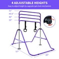 thumbnail image 2 of EUROCO Folding Gymnastics Bars for Kids, Height Adjustable Junior Training Bar, Horizontal Training Bars with Bear Rings, 2 of 7