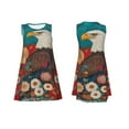 thumbnail image 7 of KLL Sunflower Bald Eagle Pattern Womens Summer Dresses 2025,Loose Round Neck Sleeveless Sundresses Tank Dresses with Pockets, 7 of 7