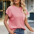 thumbnail image 7 of UAMVSH Fall Cap Sleeve Sweaters for Women Casual Knitted Dressy Sweaters Soft Cap Sleeve Crew Neck Pullover Tank Tops with Pockets(Medium,Pink), 7 of 7