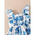 thumbnail image 4 of 9 Months Infant Baby Girl Clothes 12 Months Infant Girls Summer Dress Sleeveless Dress Cute Bowknot Floral Dress Blue, 4 of 8
