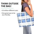 thumbnail image 4 of Large Capacity Single Shoulder Shopping Bag 19.7×15.7×5.9in Main Pocket Large To Accommodate Your Daily Needs Can Be Portable Can Be A Single Shoulder Back Doderblue Checked Hand-Drawn Sketch_2, 4 of 8