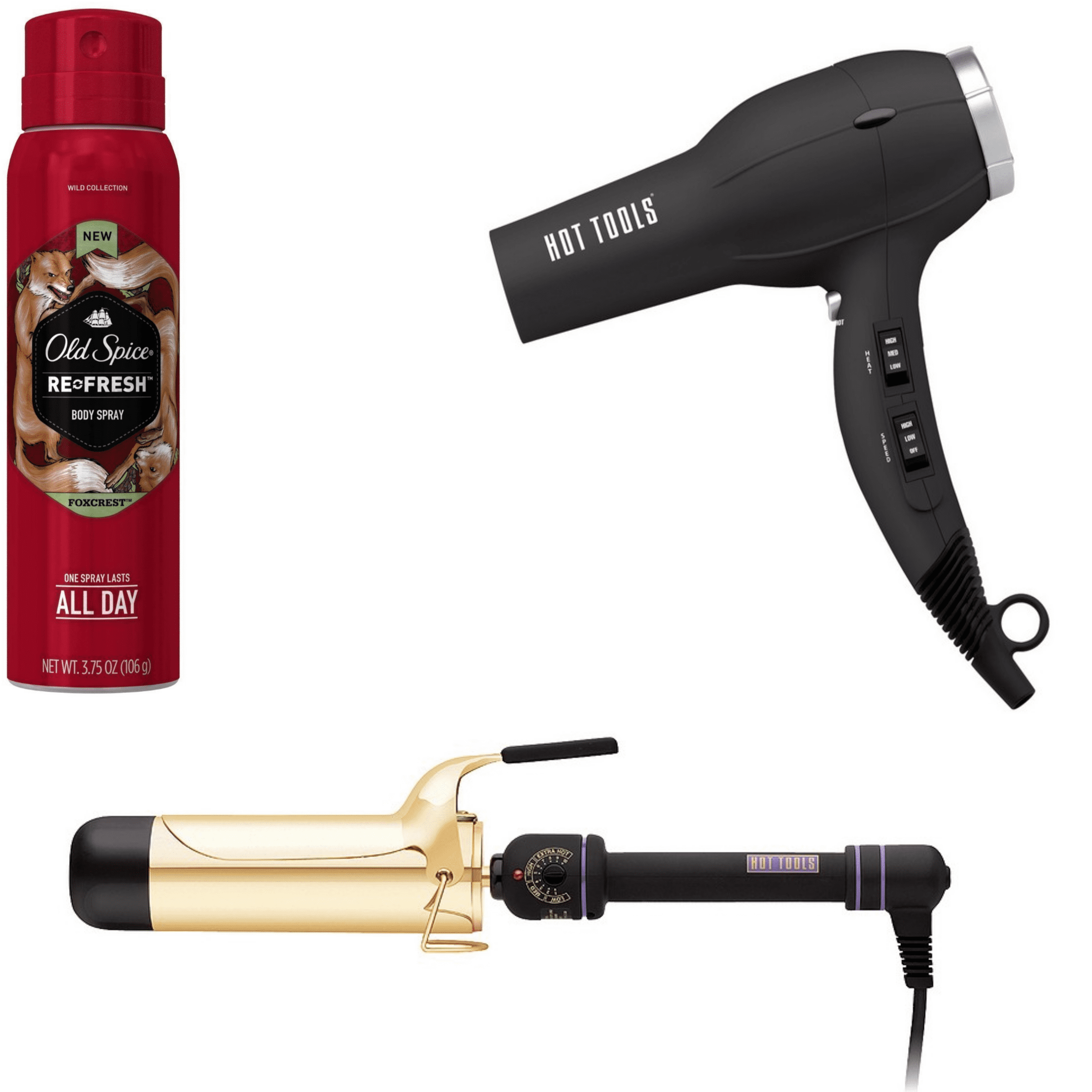 Hot Tools 1875 Watt Ionic Hair Dryer with 2"" Hair Curling Iron Combo