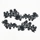 thumbnail image 5 of 1 par de hermosos apliques de encaje de poliéster con bordado floral y adorno de encaje floral Negro, 5 of 7