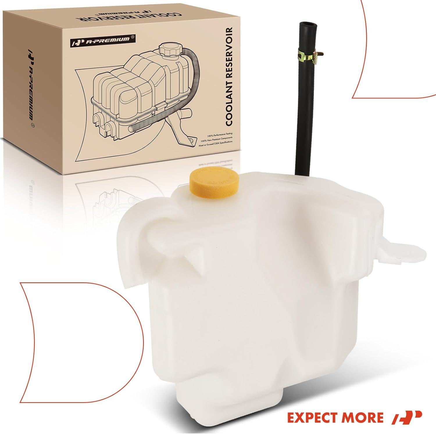 A-Premium Coolant Expansion Tank Compatible with Nissan Altima 2007-2013 L4 2.5L 2013 Coupe Only Maxima V6 3.5L 2009-2014 Front