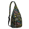 thumbnail image 1 of Cyberpunk Gamer Chest Bag - Digital Controller & Button Print Sling Backpack (Level Up Design, Adjustable Strap for Gaming Conventions), 1 of 4