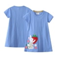 thumbnail image 2 of AJZIOJIRO Robe Décontractée pour Filles, Impression Simple, Robe d'Été pour Tout-Petits, Couleur Unie, Col Rond Adorable, 2 of 9