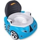 thumbnail image 1 of Inodoro para ir al baño Hot Wheels, coche de carreras azul, más de 12 m, 1 of 6