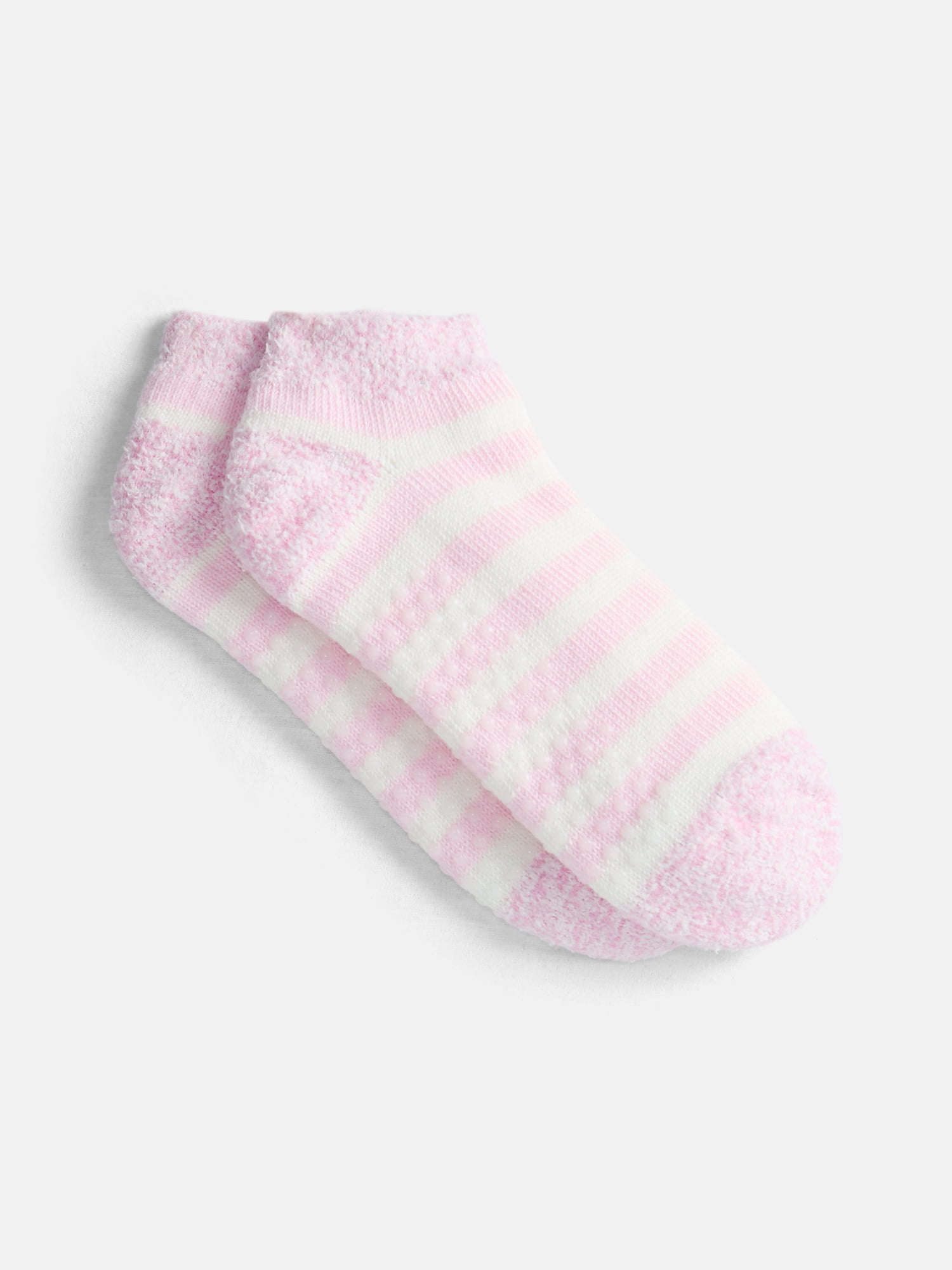 Joyspun Women's Double Layer Low Cut Lounge Socks, 3 Pack, Shoe Sizes 4-10
