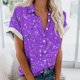 thumbnail image 4 of Mujeres Pantalones Cortos Casual Hawaii Impreso Manga Corta Blusa Superior, Regular Ajuste Sudadera de Verano Sexy, 4 of 5