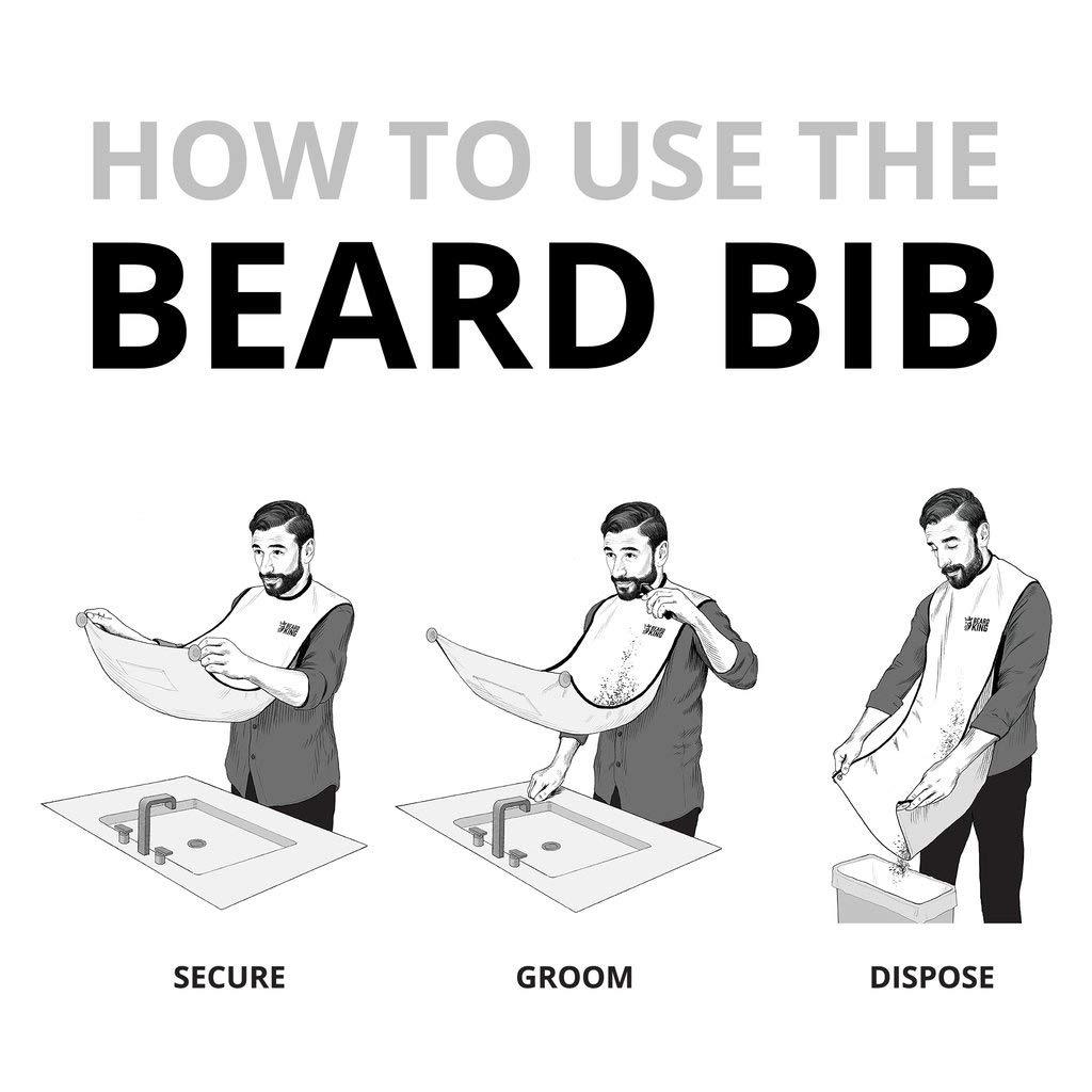 Beard King, The Official Beard Bib, Hair Clippings Catcher & Grooming Cape Apron, White - image 5 of 9