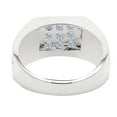 thumbnail image 2 of Mens Anniversary Ring, Mens Signet Diamond Wedding Ring, Pave Set Diamond Ring For Men, Mens Accents Diamond Ring, 14K White Gold Plated, 1.8 Ct Simulated Diamond, Engagement Gift For Him, 2 of 3