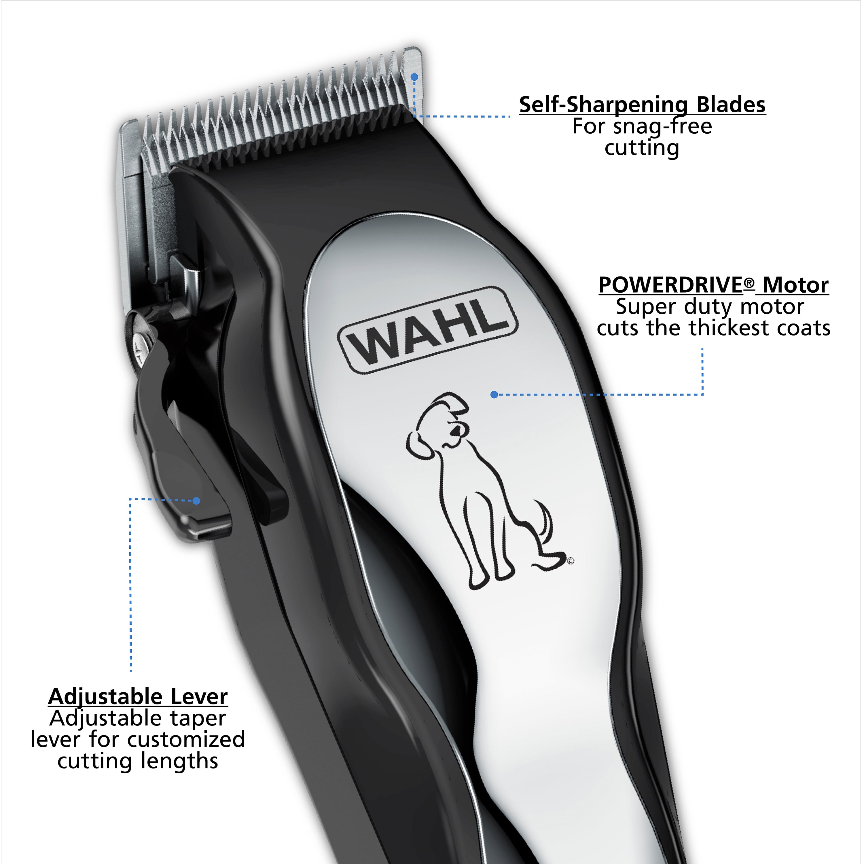 Wahl Pet Clipper Hair Cutting Kit for touch ups between professional grooming to your dog or cut by The Brand Used By Professionals #9160-210 