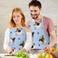thumbnail image 3 of Pug and Footprints Apron-Garden Aprons for Women with Pockets-Cotton Linen Waterproof Kitchen Cooking Gardening Aprons Adjustable for Kitchen,Cooking,BBQ and Salon 33x27 Inch, 3 of 7