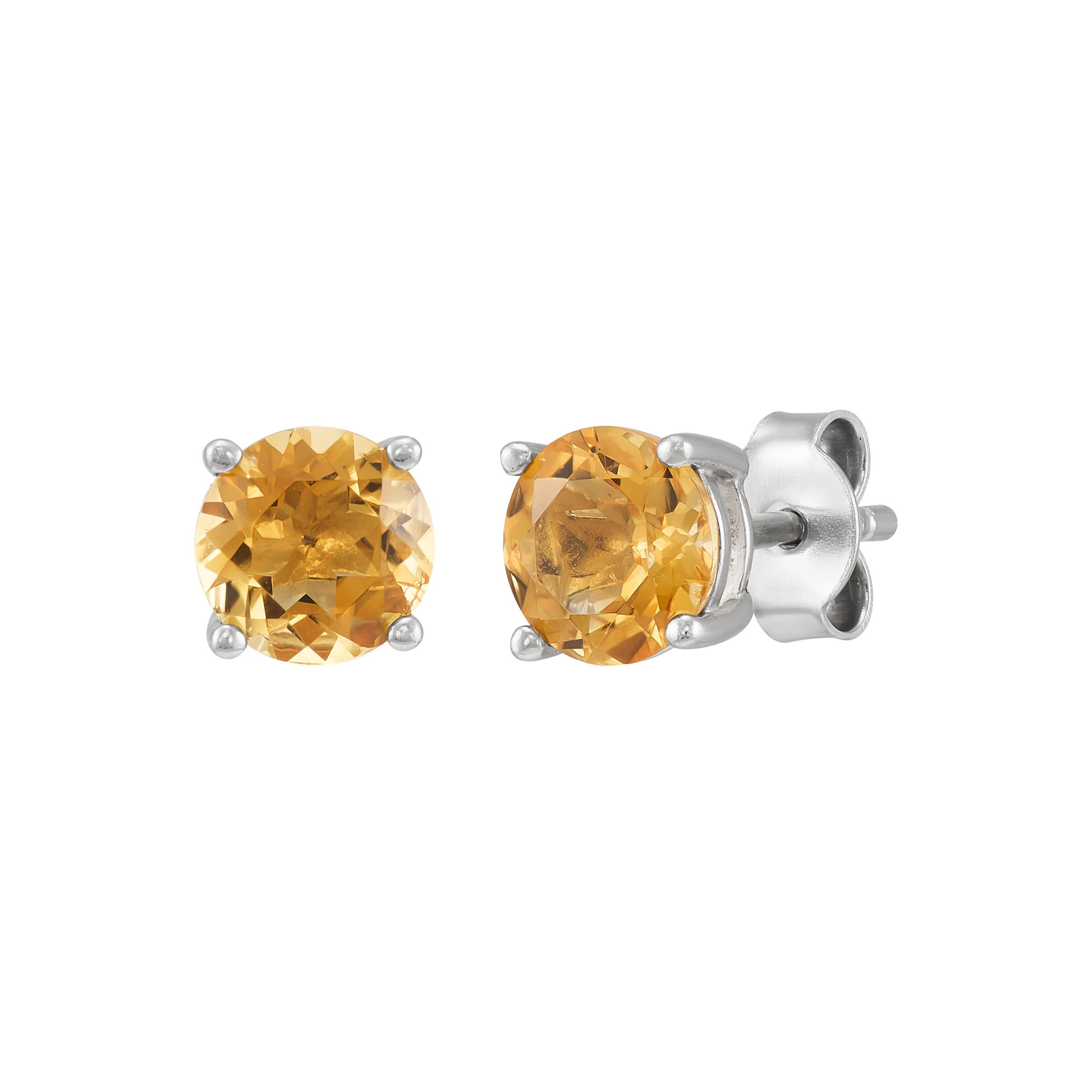 Brilliance Fine Jewelry Citrine and White Cubic Zircoina Pendant Necklace and Studs Set in Sterling Silver