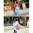 thumbnail image 1 of pitrice Velvet Backpack Solid Color Polyester Lining Easy Matching for Zipper Student Girls University Schoolbag Birthday Gift Black 1Set, 1 of 6