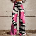 thumbnail image 2 of Women's Casual High Waisted Denim Wide Leg Pants Floral Patterned Pants Lightweight Loose Fit Casual Colorful Trouser Imitation Jeans Cargo Pants Women, 2 of 4