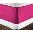 thumbnail image 3 of Luxury 1 Piece Split Corner Two Tone Tailored Bed Skirt, Queen Size 18 Inch Deep Pocket, 100% Egyptian Cotton, 800 Thread Count, Solid White/Hot Pink Color., 3 of 3