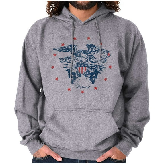 Patriotic Bald Eagle American Flag Hoodie Sweatshirt Women Men Brisco Brands S